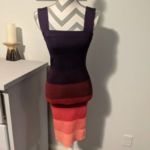Purple-Pink Ombre Bandage Dress